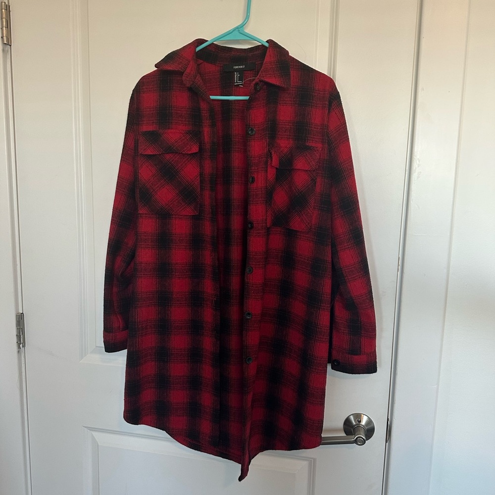 Forever 21 Red and Black Plaid Jacket